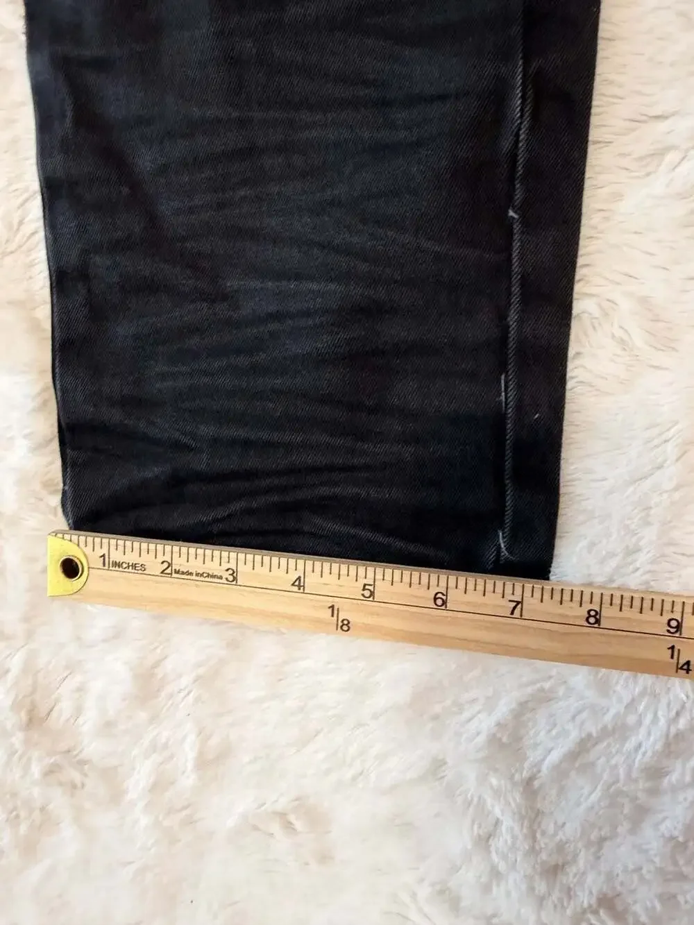 Smoke Rise Black Moto Biker Distressed Jeans 38x34